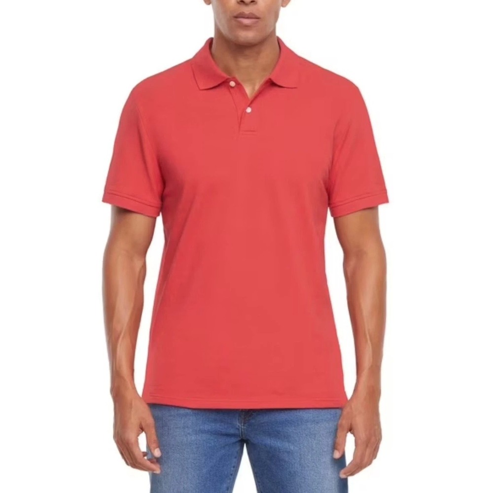NWT Gap Men's Lightweight & Breathable Waffle-Like Textured Pique Polo Red Small
